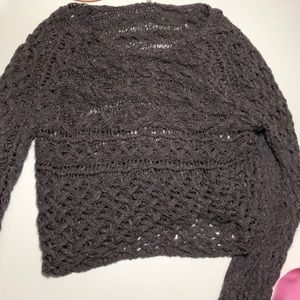 Grey crochet free people sweater
